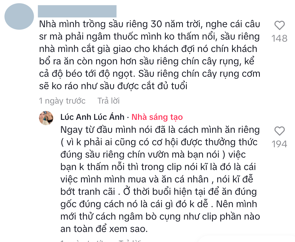 Lùm xùm sầu riêng mini giá 150k của Hoàng Anh Panda: Phát ngôn Lùm xùm sầu riêng mini giá 150k của Hoàng Anh Panda: Phát ngôn