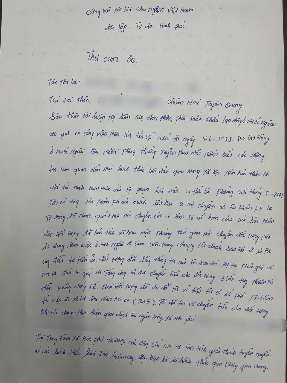 Gia đình trình báo, công an lập tức ngăn chặn người phụ nữ thực hiện chuyển khoản 500 triệu đồng tại Agribank- Ảnh 1.
