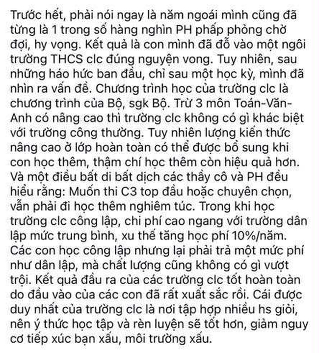Từng vui mừng khi con đỗ lớp 6 CLC, chỉ sau 1 học kì, ông bố Hà Nội hoang mang: Liệu có đáng để đánh đổi không?- Ảnh 2. Từng vui mừng khi con đỗ lớp 6 CLC, chỉ sau 1 học kì, ông bố Hà Nội hoang mang: Liệu có đáng để đánh đổi không?- Ảnh 2.