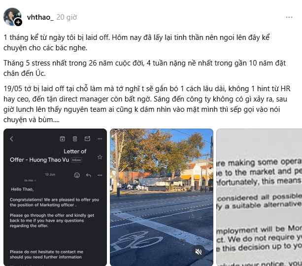 Bị sa thải ngay tại văn phòng, cô gái Việt tốt nghiệp đại học thuộc hàng top của Úc suy sụp- Ảnh 2. Bị sa thải ngay tại văn phòng, cô gái Việt tốt nghiệp đại học thuộc hàng top của Úc suy sụp- Ảnh 2.