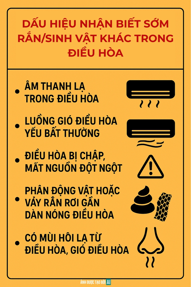 Dấu hiệu quan trọng cho thấy đang có rắn, 'sinh vật lạ' trong điều hòa: Nhiều gia đình chủ quan bỏ qua- Ảnh 3. Dấu hiệu quan trọng cho thấy đang có rắn, 'sinh vật lạ' trong điều hòa: Nhiều gia đình chủ quan bỏ qua- Ảnh 3.