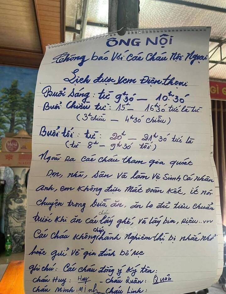 Bảng nội quy của ông nội Thái Bình dành cho 'khối nghỉ hè' gây sốt mạng- Ảnh 1. Bảng nội quy của ông nội Thái Bình dành cho 'khối nghỉ hè' gây sốt mạng- Ảnh 1.