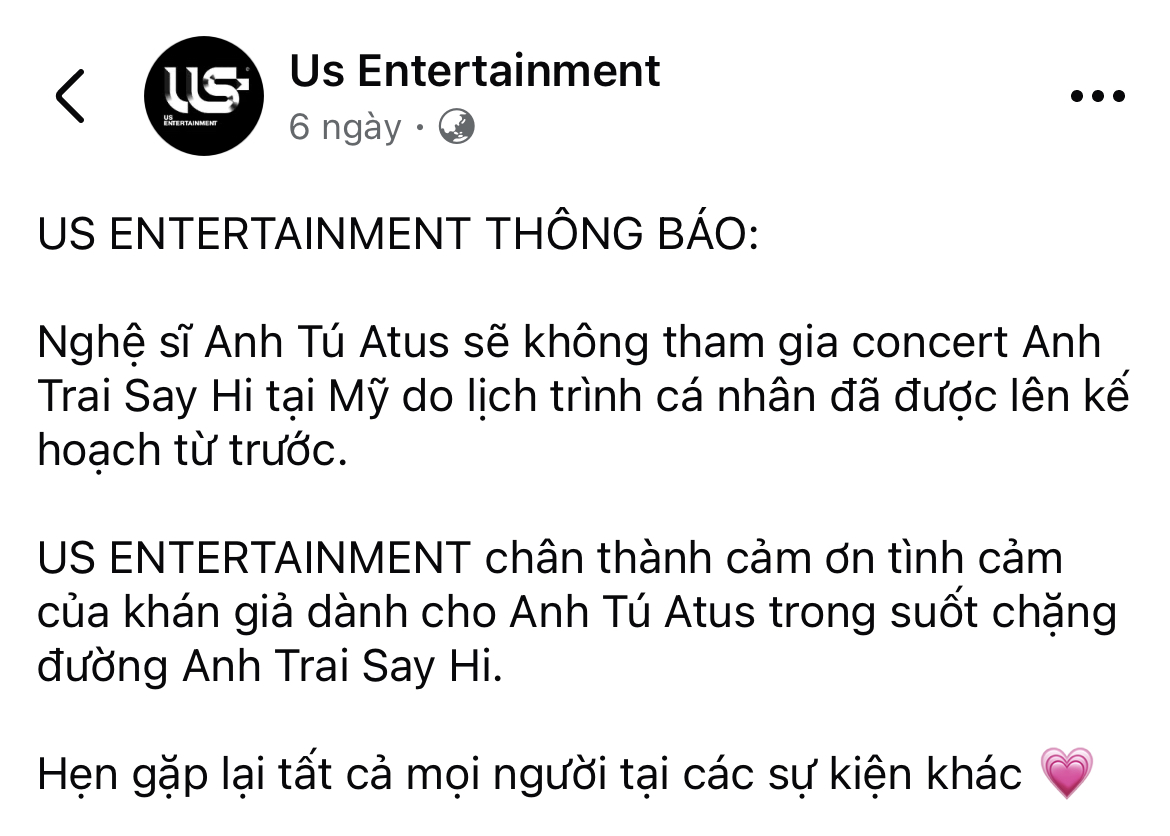 Loạt Anh Trai thông báo vắng mặt tại concert Say Hi ở Mỹ, lý do là gì khiến fan phản ứng mạnh mẽ?- Ảnh 2.