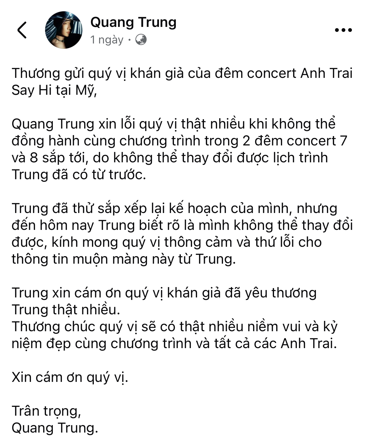 Loạt Anh Trai thông báo vắng mặt tại concert Say Hi ở Mỹ, lý do là gì khiến fan phản ứng mạnh mẽ?- Ảnh 4.