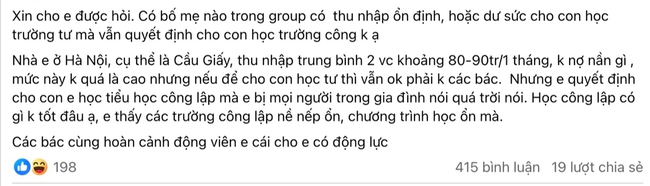 Bị nói kiếm tháng gần 100 triệu mà không biết chọn trường cho con, bà mẹ Hà Nội đáp trả bằng lý lẽ khiến ai nấy bất ngờ- Ảnh 1. Bị nói kiếm tháng gần 100 triệu mà không biết chọn trường cho con, bà mẹ Hà Nội đáp trả bằng lý lẽ khiến ai nấy bất ngờ- Ảnh 1.