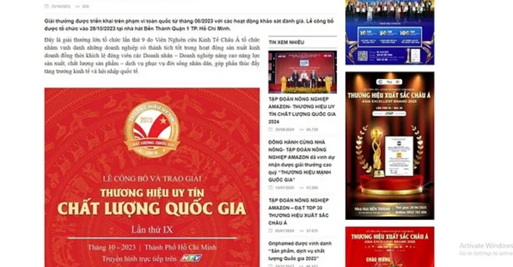 Doanh nghiệp Hải Sen bán hàng giả vẫn được vinh danh: Đơn vị trao giải nói gì?- Ảnh 1. Doanh nghiệp Hải Sen bán hàng giả vẫn được vinh danh: Đơn vị trao giải nói gì?- Ảnh 1.