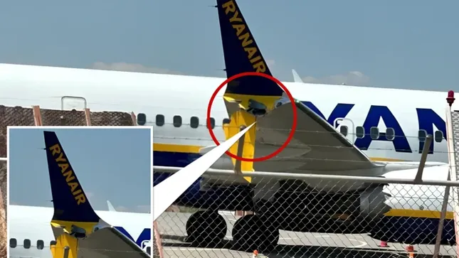 Boeing 737 đâm vào hàng rào sân bay khi hạ cánh- Ảnh 1. Boeing 737 đâm vào hàng rào sân bay khi hạ cánh- Ảnh 1.
