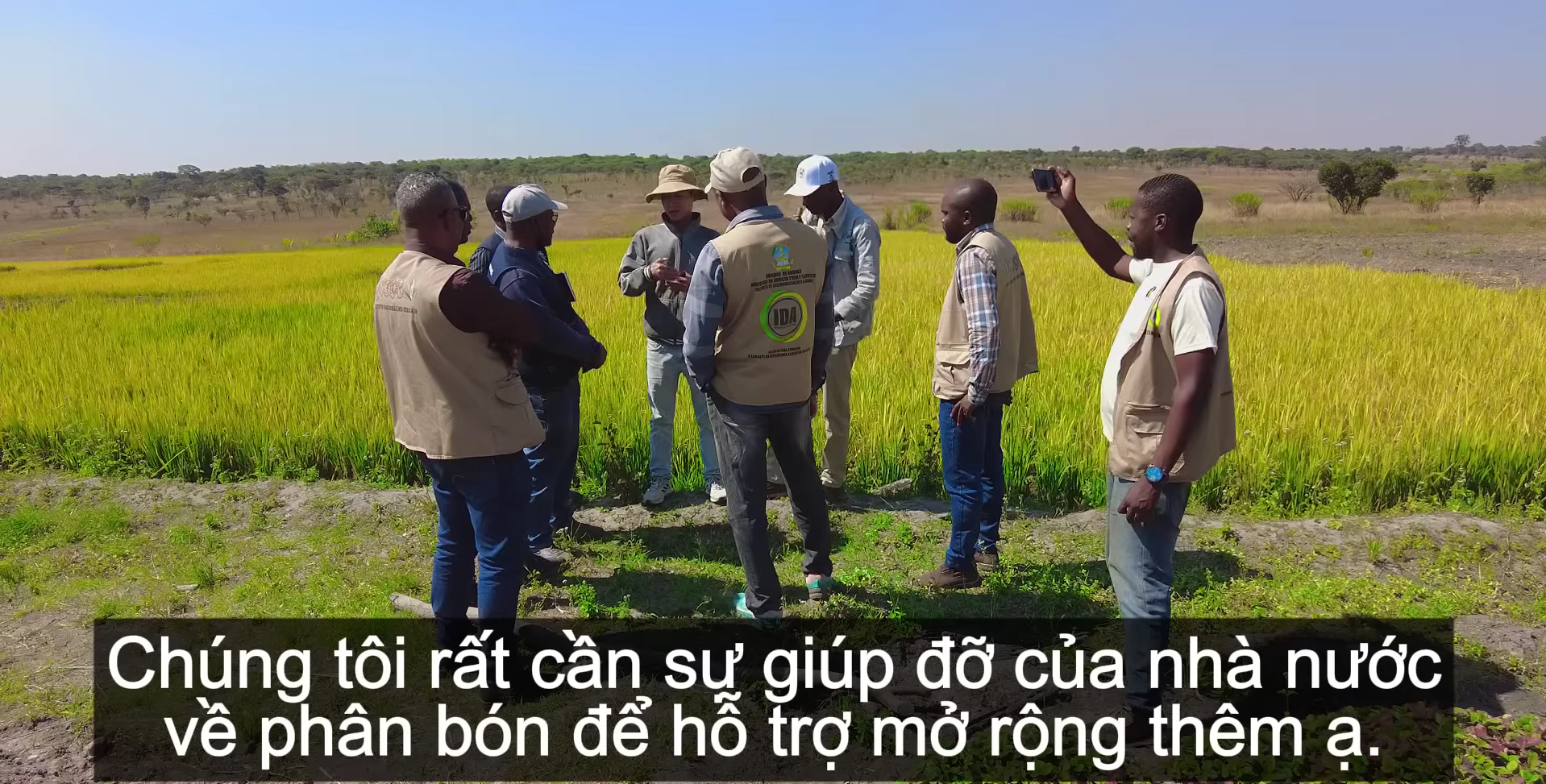 Sở Nông nghiệp Angola đến tận nơi xem team châu Phi thu hoạch lúa, được thưởng thức món nước giải khát đậm chất Việt Nam- Ảnh 3. Sở Nông nghiệp Angola đến tận nơi xem team châu Phi thu hoạch lúa, được thưởng thức món nước giải khát đậm chất Việt Nam- Ảnh 3.