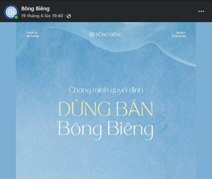 Chuyện gì đây: Trà sữa Bông Biêng bất ngờ dừng bán?- Ảnh 1. Chuyện gì đây: Trà sữa Bông Biêng bất ngờ dừng bán?- Ảnh 1.