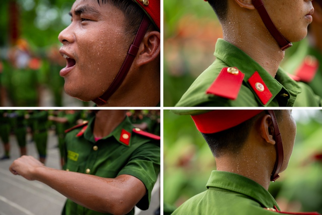 Mồ hôi thấm áo chiến sĩ CAND dưới nắng nóng 40 độ: Những hình ảnh xúc động trên thao trường, hướng đến lễ diễu binh 2/9- Ảnh 12.