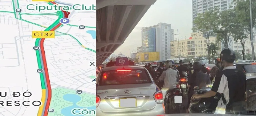 Ùn ứ trên 2 tuyến đường vừa dựng hàng rào cứng phân làn ô tô, xe máy tại Hà Nội- Ảnh 6.