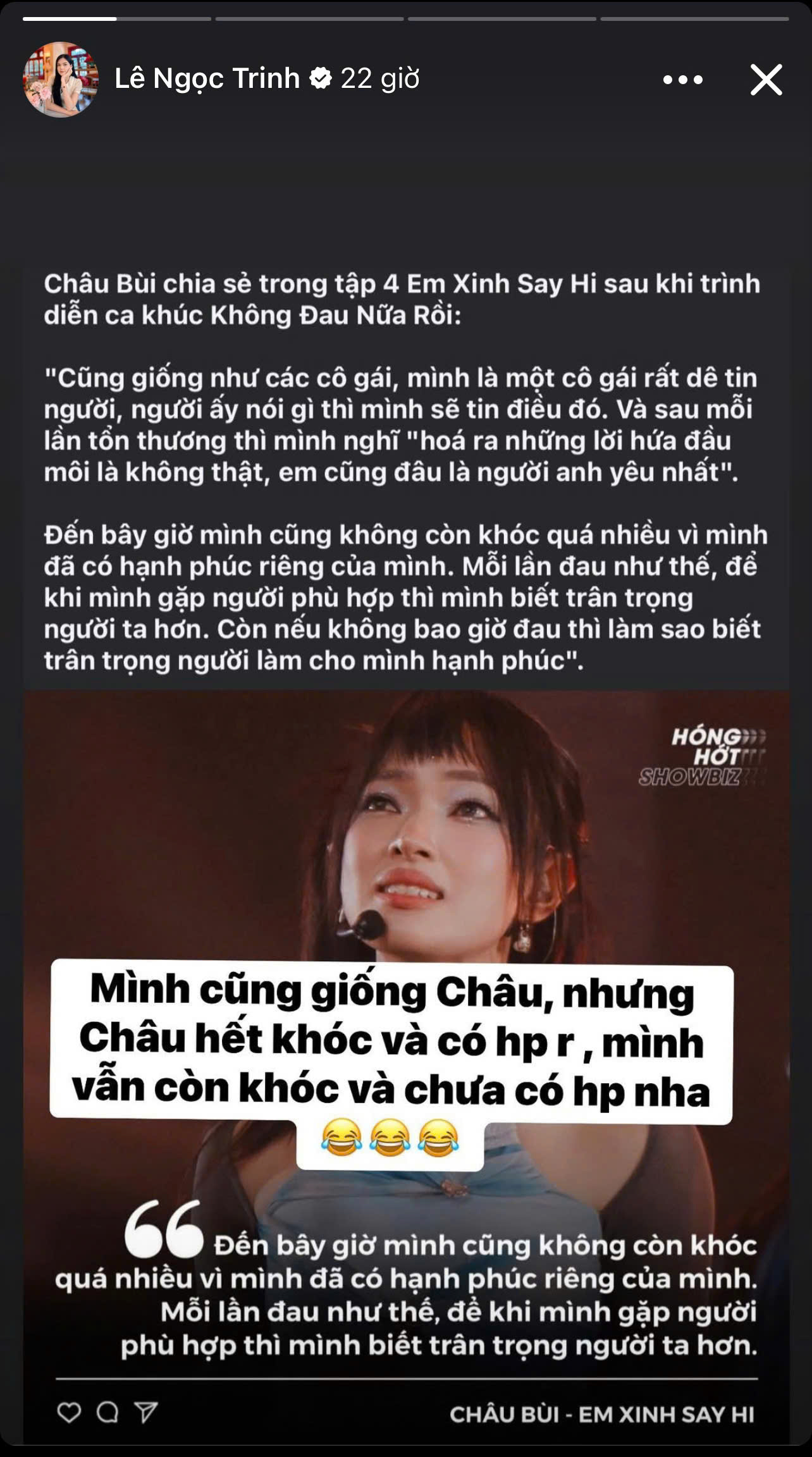Ngọc Trinh khóc vì nhớ người yêu cũ- Ảnh 2. Ngọc Trinh khóc vì nhớ người yêu cũ- Ảnh 2.
