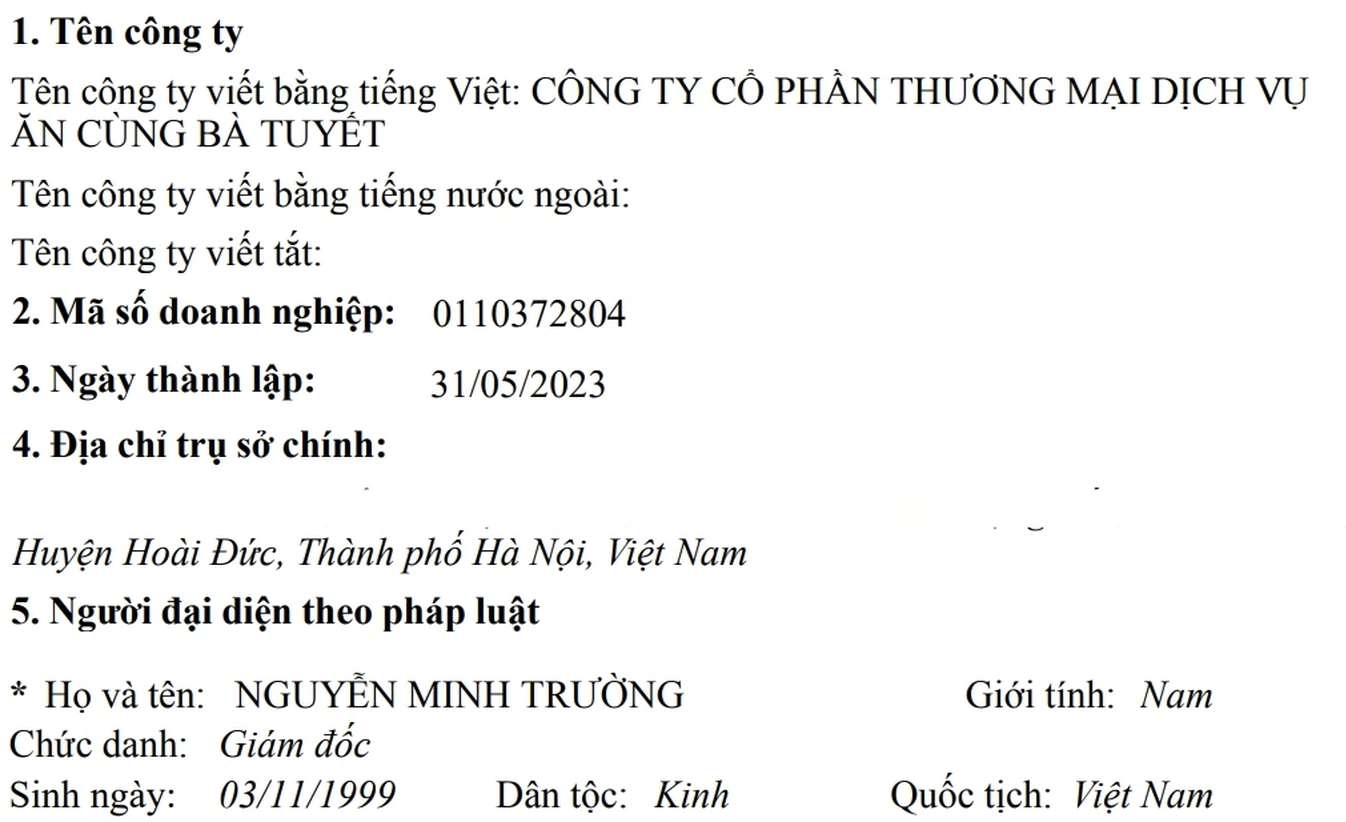 Người đứng sau 'đế chế ăn vặt - Ăn Cùng Bà Tuyết’ vừa thông báo giải thể ‘LÀ AI, GIÀU CỠ NÀO mà đóng thuế thu nhập hàng trăm triệu đồng?- Ảnh 1. Người đứng sau 'đế chế ăn vặt - Ăn Cùng Bà Tuyết’ vừa thông báo giải thể ‘LÀ AI, GIÀU CỠ NÀO mà đóng thuế thu nhập hàng trăm triệu đồng?- Ảnh 1.
