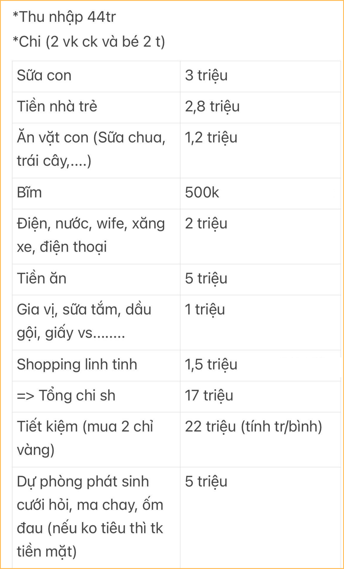 Bảng chi tiêu rất được của cặp vợ chồng dành 22 triệu/tháng mua vàng- Ảnh 1. Bảng chi tiêu rất được của cặp vợ chồng dành 22 triệu/tháng mua vàng- Ảnh 1.