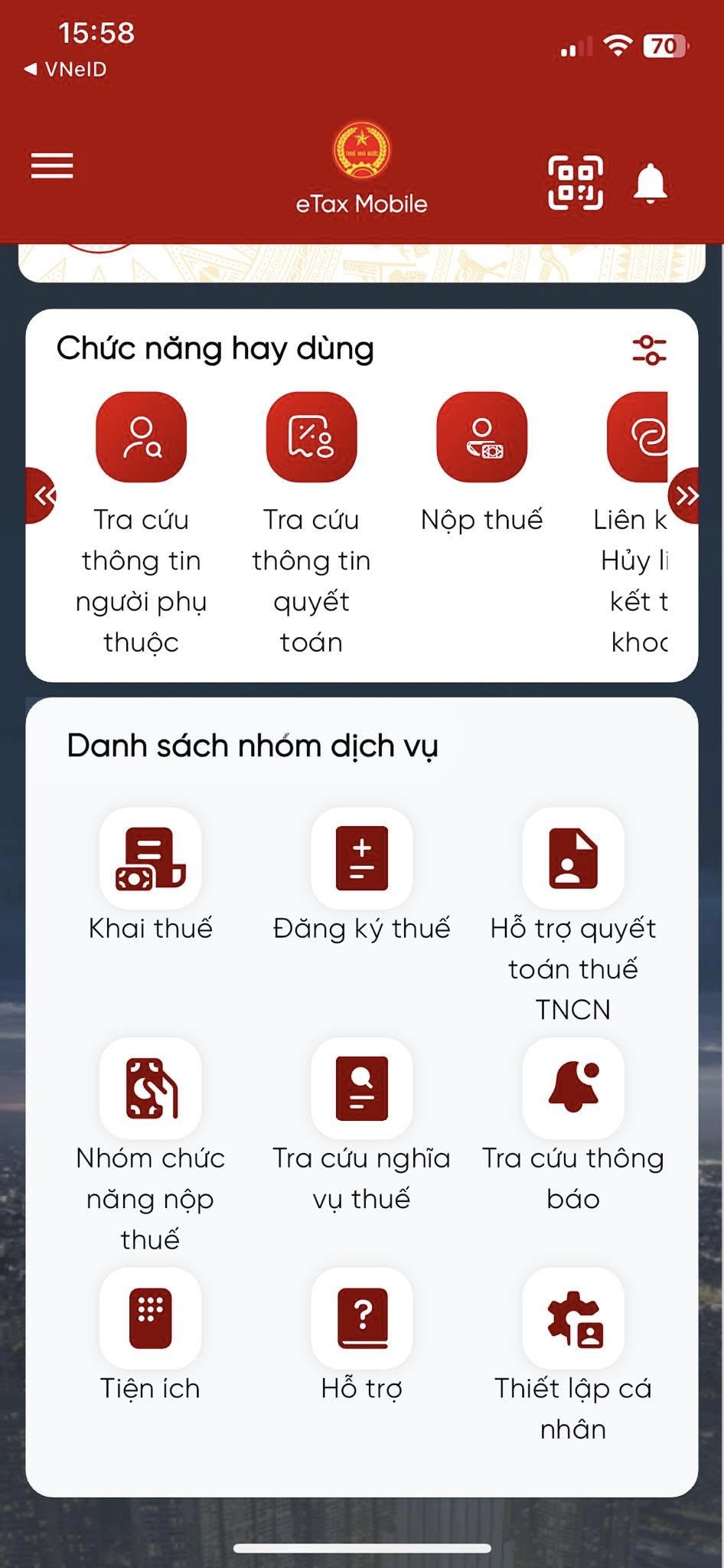 Cách cập nhật số CCCD thành mã số thuế trên eTaxMobile- Ảnh 1. Cách cập nhật số CCCD thành mã số thuế trên eTaxMobile- Ảnh 1.