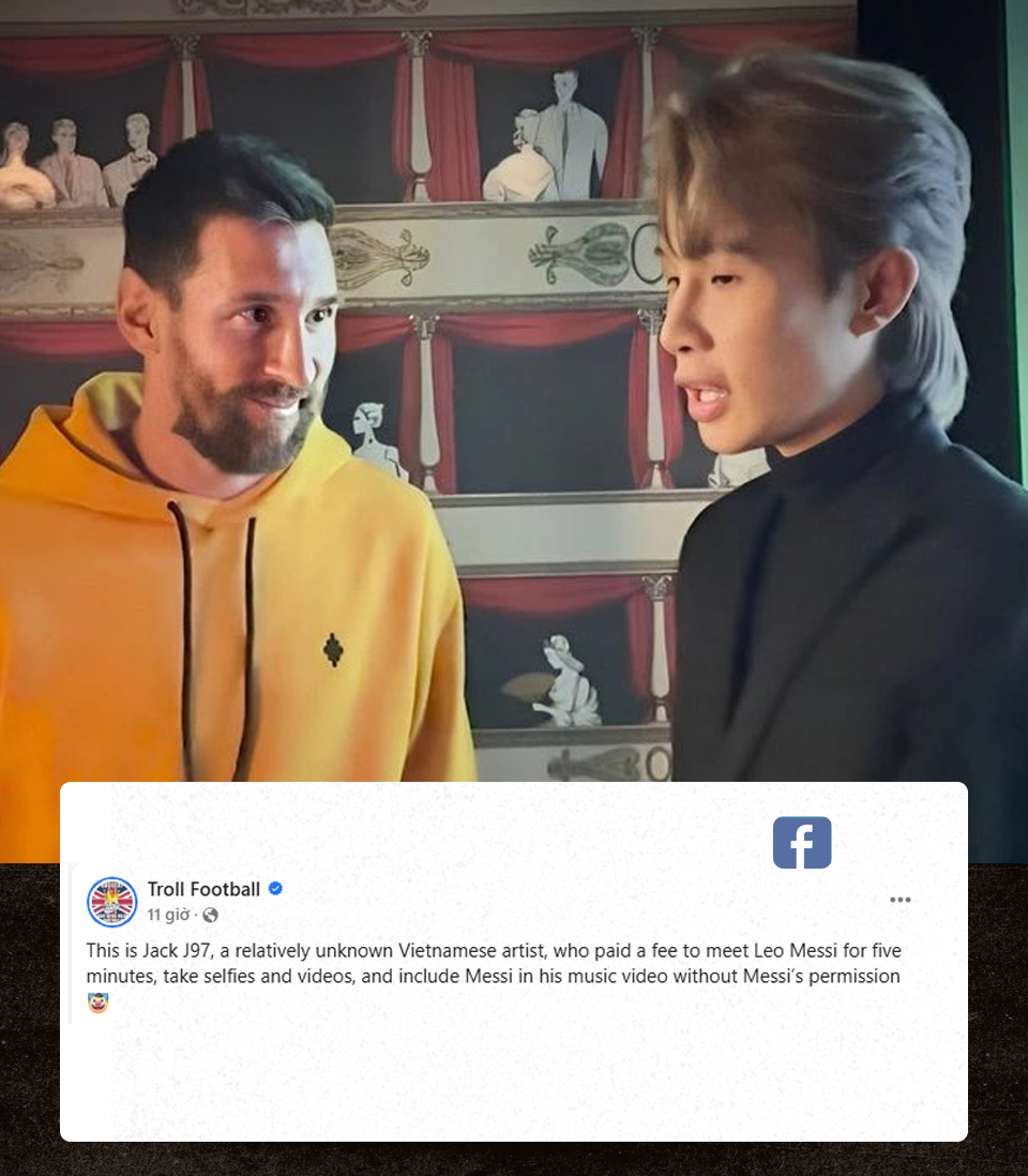 Nóng lại vụ Jack sử dụng hình ảnh của Messi, fan bóng đá quốc tế phản ứng xôn xao- Ảnh 1. Nóng lại vụ Jack sử dụng hình ảnh của Messi, fan bóng đá quốc tế phản ứng xôn xao- Ảnh 1.