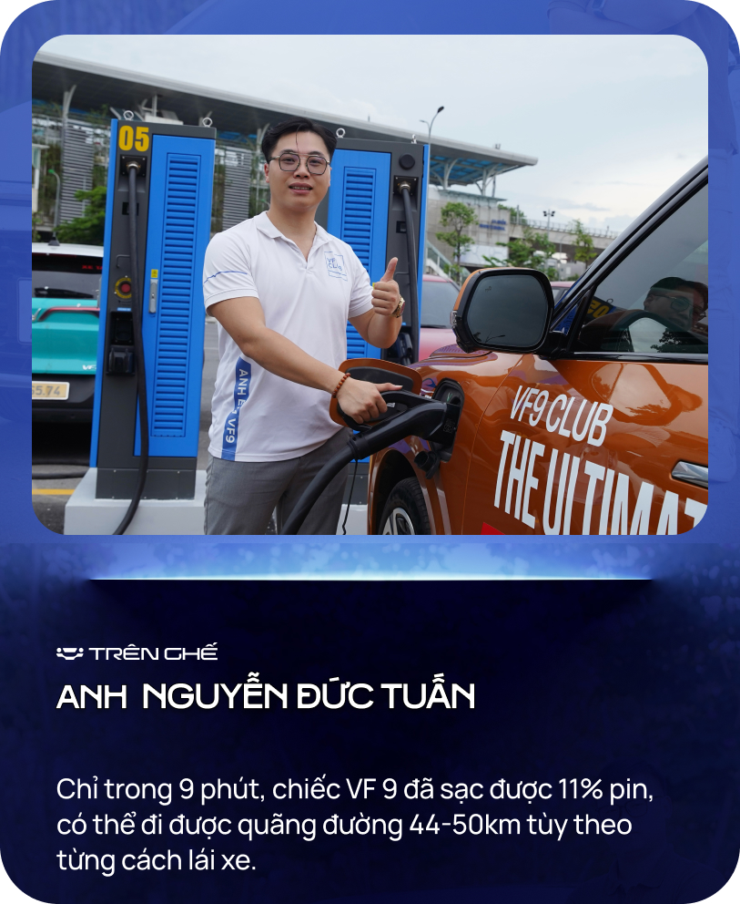 Chủ xe VinFast VF 9 trải nghiệm trạm sạc siêu nhanh lớn nhất Hà Nội: ‘9 phút đi được 50km, vị trí thuận lợi, toàn trụ công suất lớn’- Ảnh 7. Chủ xe VinFast VF 9 trải nghiệm trạm sạc siêu nhanh lớn nhất Hà Nội: ‘9 phút đi được 50km, vị trí thuận lợi, toàn trụ công suất lớn’- Ảnh 7.