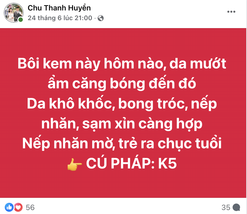Fanpage Chu Thanh Huyền quảng cáo thổi phồng công dụng: Fanpage Chu Thanh Huyền quảng cáo thổi phồng công dụng: