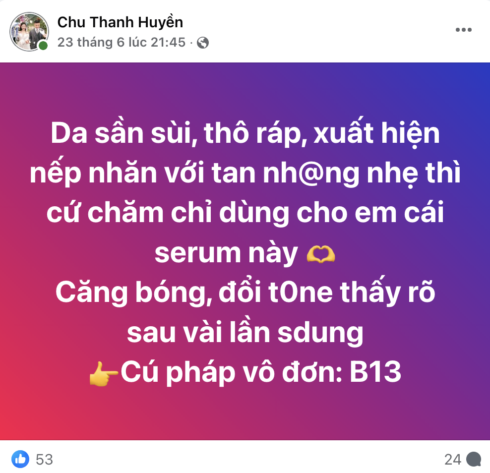 Fanpage Chu Thanh Huyền quảng cáo thổi phồng công dụng: Fanpage Chu Thanh Huyền quảng cáo thổi phồng công dụng: