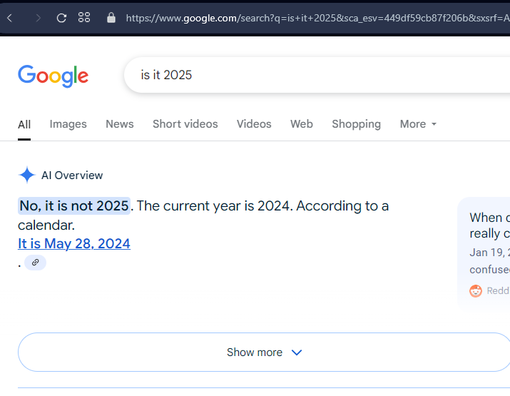 AI của Google gặp lỗi kỳ quặc: Vẫn nghĩ năm nay là... 2024- Ảnh 1.