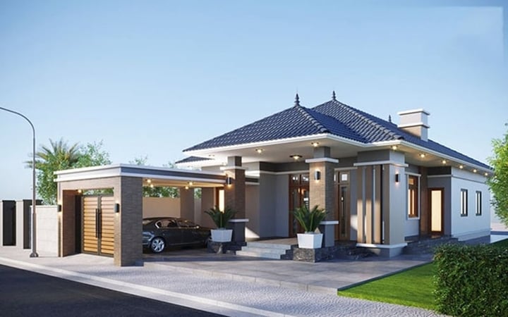 Những mẫu thiết kế nhà 1 tầng mái Nhật phổ biến nhất 2025- Ảnh 4. Những mẫu thiết kế nhà 1 tầng mái Nhật phổ biến nhất 2025- Ảnh 4.