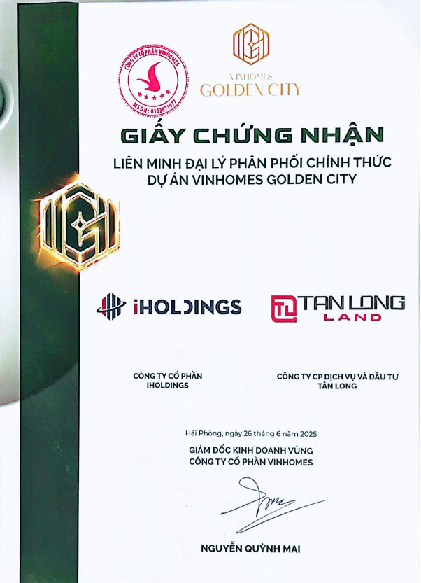 Tân Long Land – iHoldings là đại lý F1 phân phối chính thức dự án Vinhomes Golden City Hải Phòng- Ảnh 1.