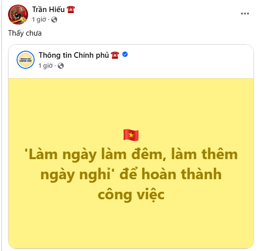 Page Thông tin chính phủ đăng 1 thông điệp, gần 19.000 người hưởng ứng- Ảnh 1. Page Thông tin chính phủ đăng 1 thông điệp, gần 19.000 người hưởng ứng- Ảnh 1.