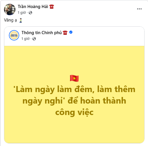 Page Thông tin chính phủ đăng 1 thông điệp, gần 19.000 người hưởng ứng- Ảnh 2. Page Thông tin chính phủ đăng 1 thông điệp, gần 19.000 người hưởng ứng- Ảnh 2.