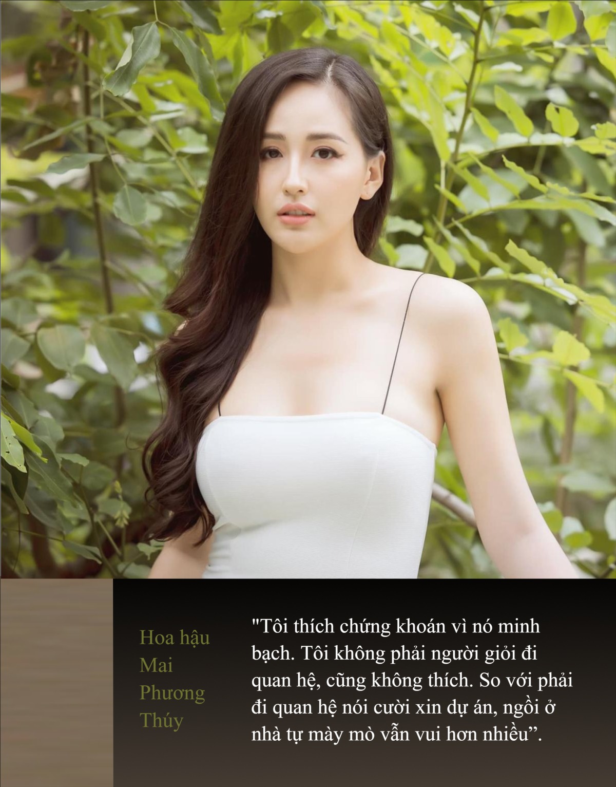 ‘Khẩu vị đầu tư’ của Hoa hậu Mai Phương Thúy: "Tôi thích chứng khoán vì nó minh bạch, không dựa hơi, không cần nói cười quan hệ…”- Ảnh 1. ‘Khẩu vị đầu tư’ của Hoa hậu Mai Phương Thúy: "Tôi thích chứng khoán vì nó minh bạch, không dựa hơi, không cần nói cười quan hệ…”- Ảnh 1.