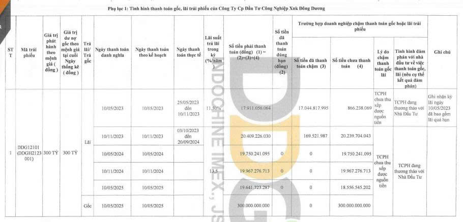 Xuất nhập khẩu Đông Dương ‘khất nợ’ hơn 380 tỷ đồng gốc, lãi trái phiếu- Ảnh 1.
