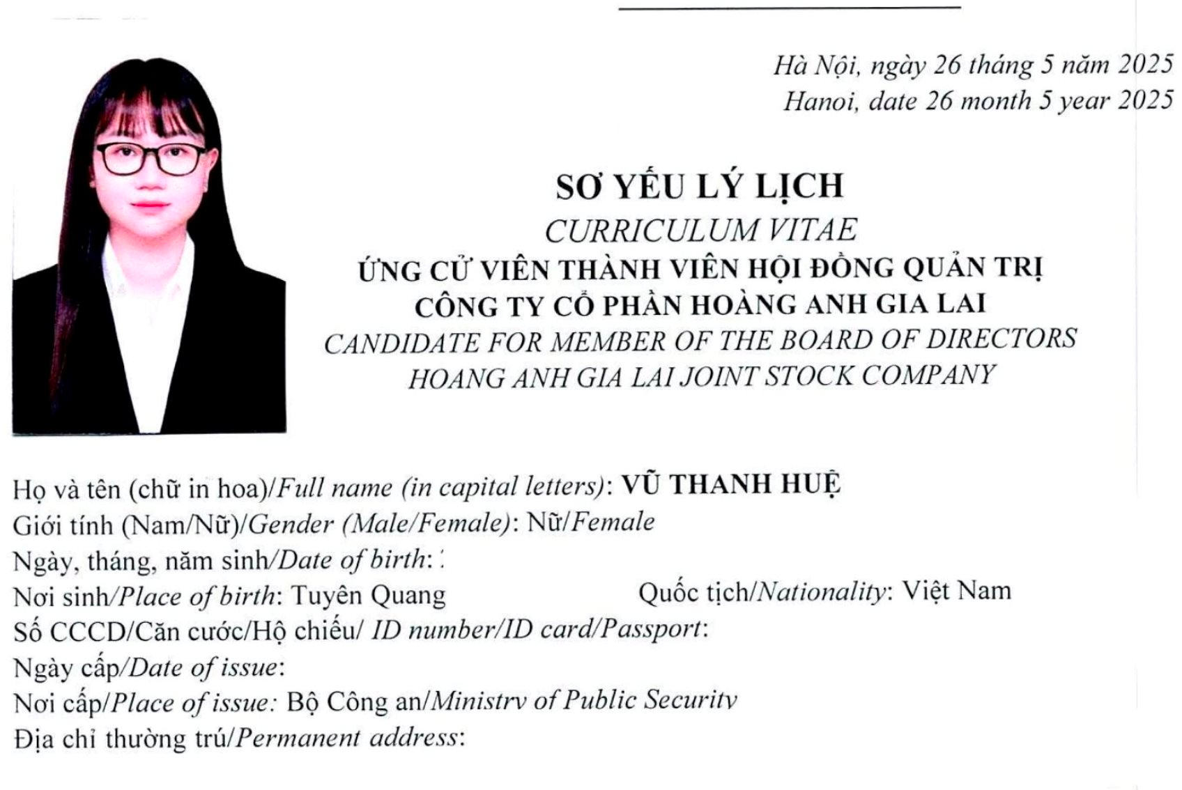 Ứng viên được nhóm Thaigroup và LPBS để cử vào HĐQT Hoàng Anh Gia Lai đã rút hồ sơ, không có mặt tại Đại hội- Ảnh 1.