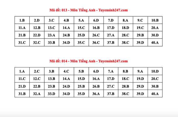Thi lớp 10 Hà Nội: Đáp án môn tiếng Anh- Ảnh 6. Thi lớp 10 Hà Nội: Đáp án môn tiếng Anh- Ảnh 6.