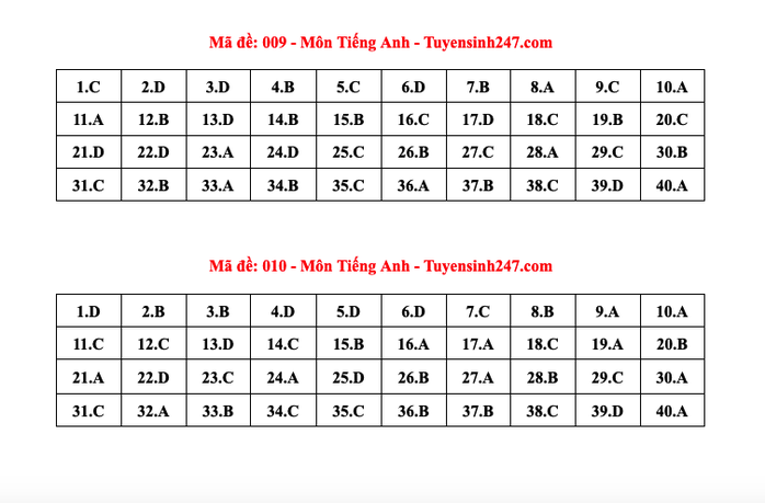 Thi lớp 10 Hà Nội: Đáp án môn tiếng Anh- Ảnh 7. Thi lớp 10 Hà Nội: Đáp án môn tiếng Anh- Ảnh 7.