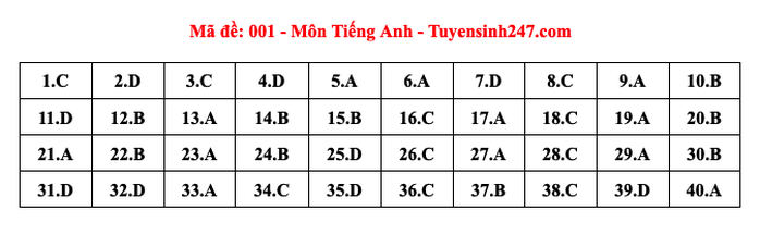 Thi lớp 10 Hà Nội: Đáp án môn tiếng Anh- Ảnh 2. Thi lớp 10 Hà Nội: Đáp án môn tiếng Anh- Ảnh 2.