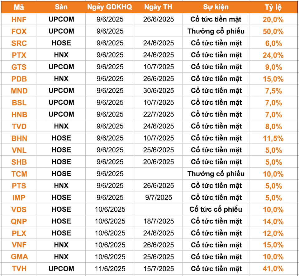 Lịch chốt quyền cổ tức 9/6-13/6: Cổ tức tiền mặt cao nhất hơn 40%, một doanh nghiệp Nhà nước dự chi khoảng 1.500 tỷ trả cổ tức- Ảnh 1.
