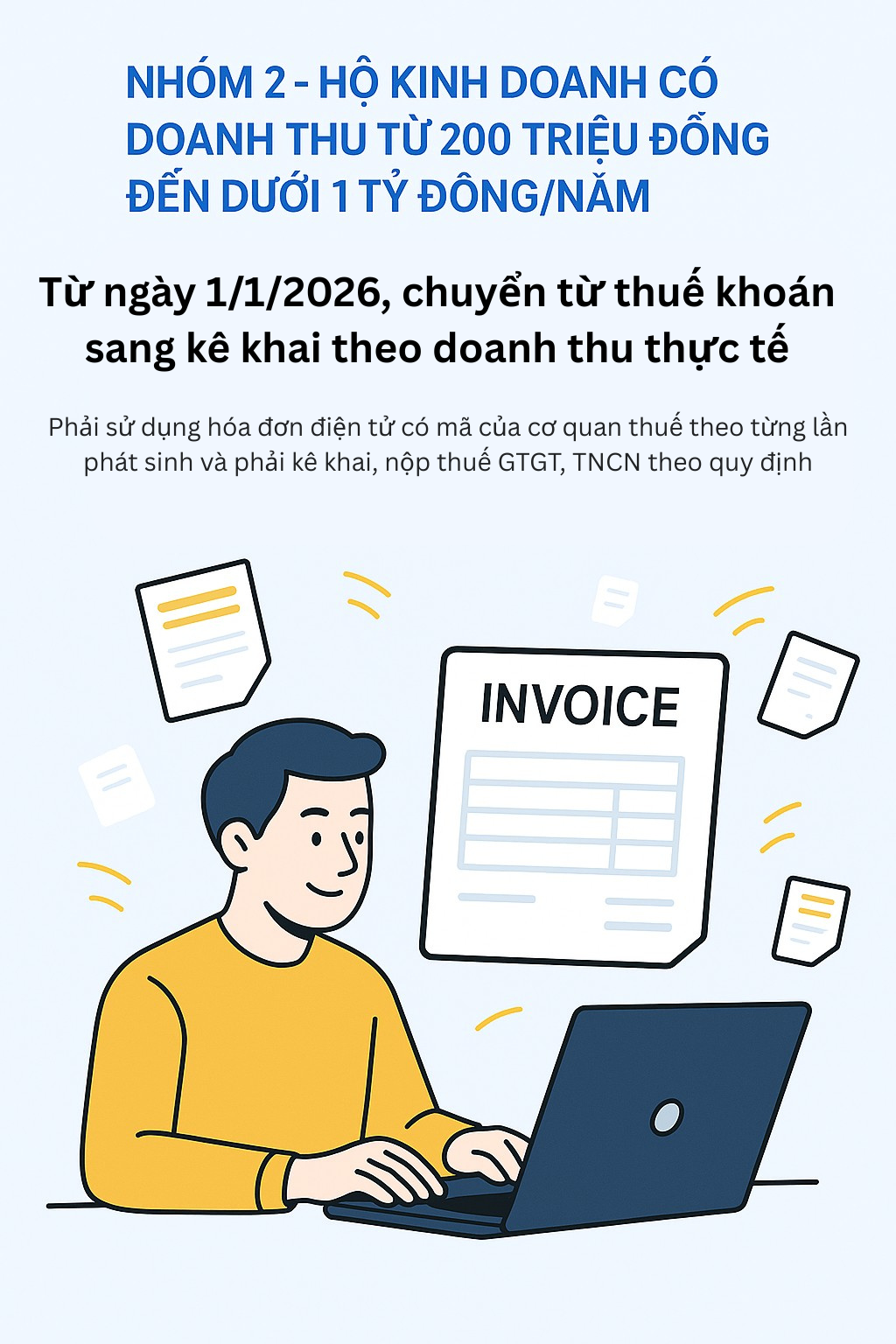 Toàn cảnh thay đổi chính sách thuế với hộ, cá nhân kinh doanh: Ai phải dùng hóa đơn điện tử? Ai được miễn thuế?- Ảnh 3.