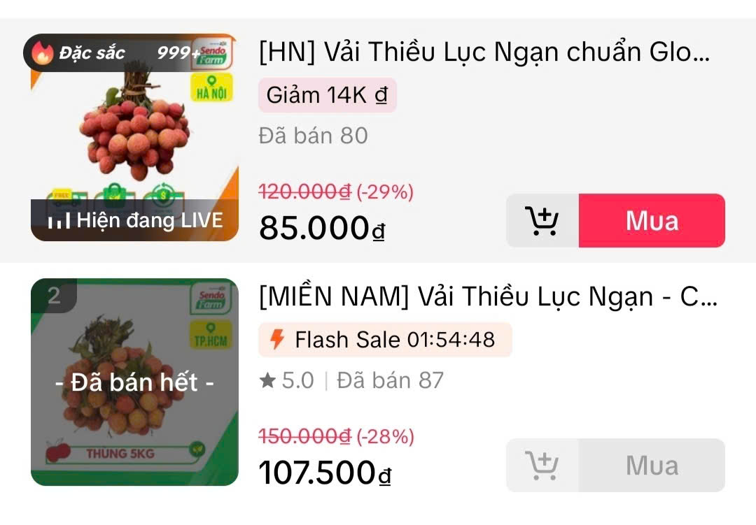 Vải thiều dội chợ rớt giá, đưa lên livestream lại "cháy hàng"- Ảnh 2. Vải thiều dội chợ rớt giá, đưa lên livestream lại "cháy hàng"- Ảnh 2.