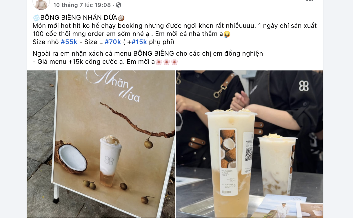 Một thương hiệu trà sữa giới hạn chỉ bán 100 ly nhãn dừa mỗi ngày, khách hàng cho rằng đang Một thương hiệu trà sữa giới hạn chỉ bán 100 ly nhãn dừa mỗi ngày, khách hàng cho rằng đang