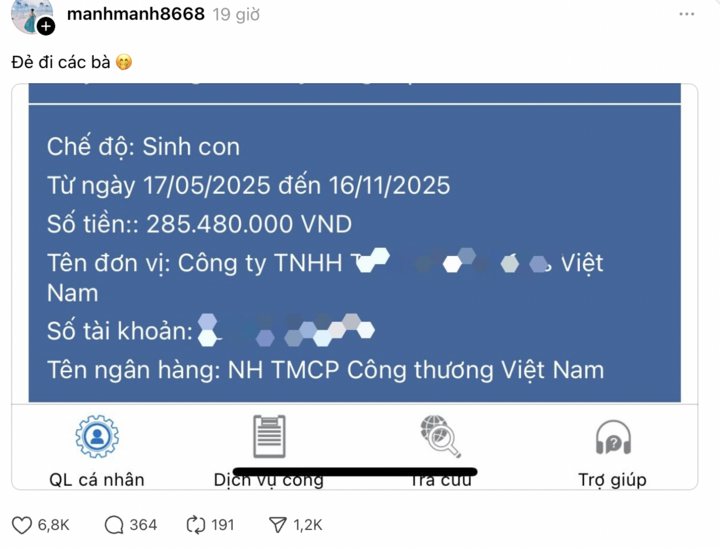 Mẹ bỉm khoe trợ cấp thai sản 285 triệu đồng khiến dân mạng 'phát sốt'- Ảnh 1. Mẹ bỉm khoe trợ cấp thai sản 285 triệu đồng khiến dân mạng 'phát sốt'- Ảnh 1.