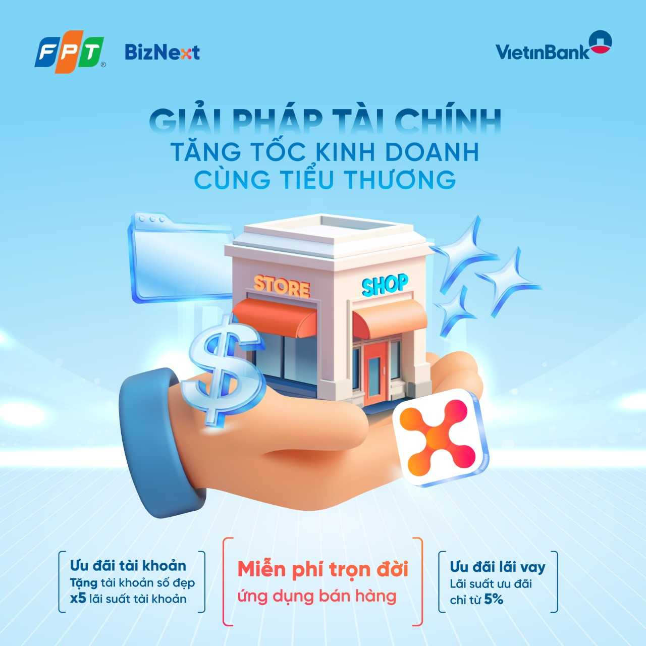 VietinBank và FPT tặng miễn phí trọn đời ứng dụng quản lý bán hàng trên điện thoại, tích hợp hóa đơn điện tử cho hộ kinh doanh- Ảnh 1. VietinBank và FPT tặng miễn phí trọn đời ứng dụng quản lý bán hàng trên điện thoại, tích hợp hóa đơn điện tử cho hộ kinh doanh- Ảnh 1.
