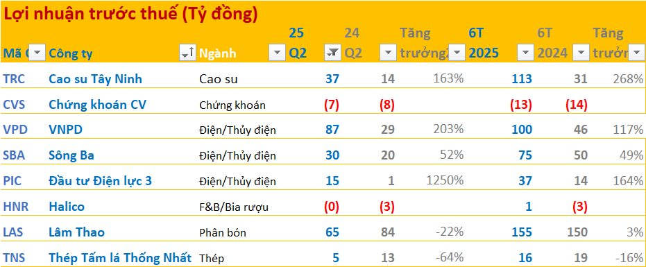Cập nhật BCTC quý 2/2025 ngày 16/7: Nhiều doanh nghiệp lãi tăng bằng lần, một công ty tăng tới 1.250%- Ảnh 2. Cập nhật BCTC quý 2/2025 ngày 16/7: Nhiều doanh nghiệp lãi tăng bằng lần, một công ty tăng tới 1.250%- Ảnh 2.