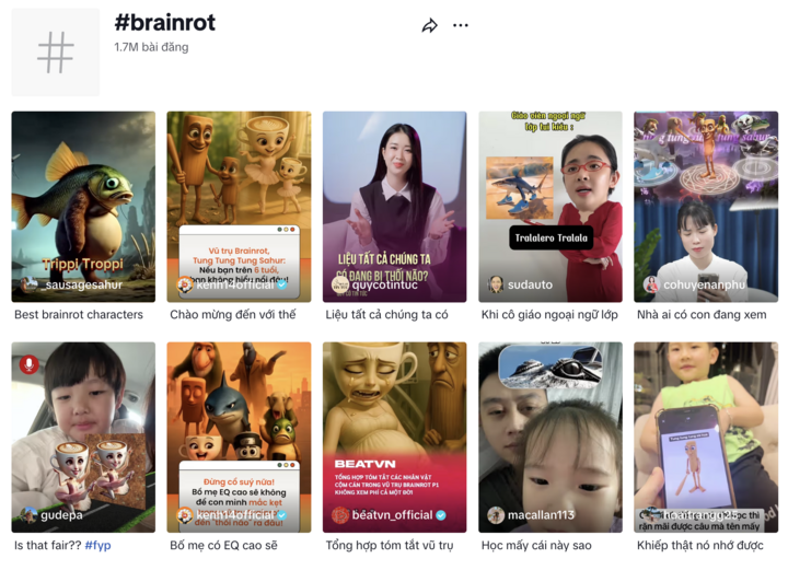 Vì sao vũ trụ 'thối não' Brainrot lại gây nghiện 'khối nghỉ hè' toàn cầu?- Ảnh 2. Vì sao vũ trụ 'thối não' Brainrot lại gây nghiện 'khối nghỉ hè' toàn cầu?- Ảnh 2.
