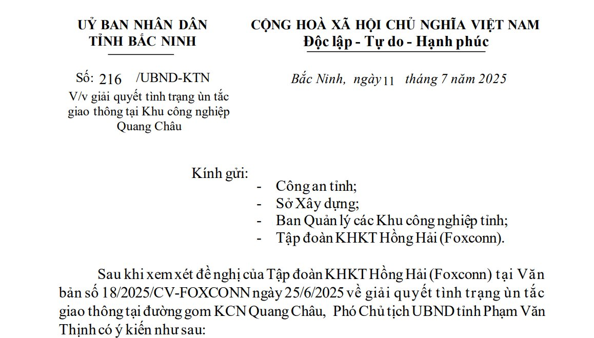 94.000 nhân sự của 'đại bàng' Foxconn gặp khó vì tắc đường, tỉnh Bắc Ninh ra phương án ngay- Ảnh 2. 94.000 nhân sự của 'đại bàng' Foxconn gặp khó vì tắc đường, tỉnh Bắc Ninh ra phương án ngay- Ảnh 2.