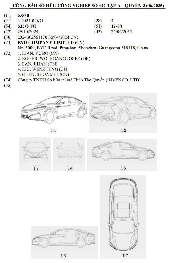 BYD liên tục đăng ký xe mới tại Việt Nam: thêm mẫu sedan công suất khủng, chạy một mạch từ Hà Nội đến Quảng Bình chỉ trong 1 lần sạc- Ảnh 1. BYD liên tục đăng ký xe mới tại Việt Nam: thêm mẫu sedan công suất khủng, chạy một mạch từ Hà Nội đến Quảng Bình chỉ trong 1 lần sạc- Ảnh 1.