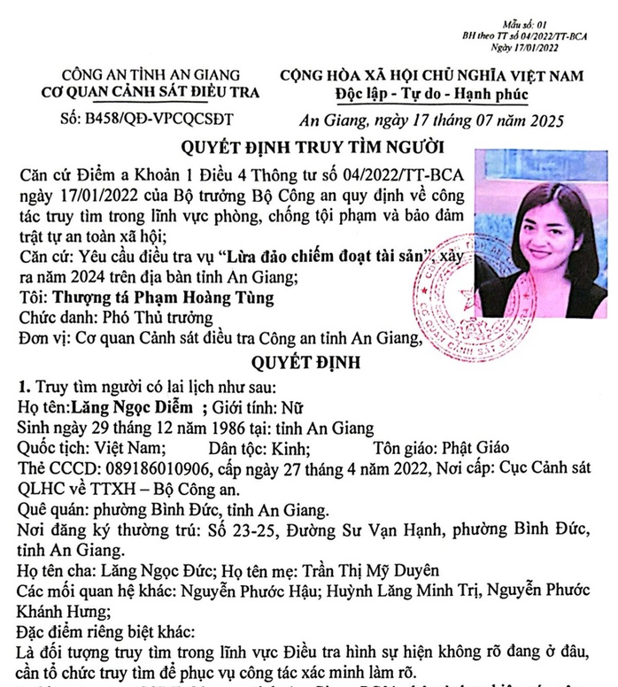 Công an truy tìm người phụ nữ xinh đẹp liên quan vụ lừa đảo- Ảnh 1. Công an truy tìm người phụ nữ xinh đẹp liên quan vụ lừa đảo- Ảnh 1.