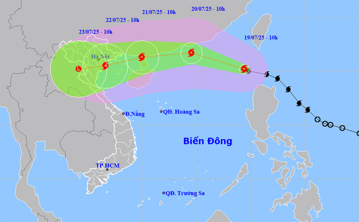 Bão số 3 Wipha 2025: Di chuyển nhanh, hoàn lưu rộng, có thể giật cấp 15- Ảnh 1.