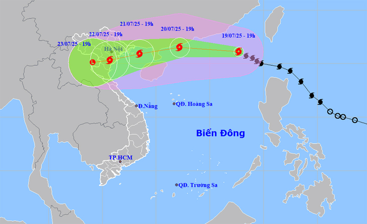 Bão Wipha mạnh thêm, tiến nhanh về vịnh Bắc Bộ, biển động dữ dội- Ảnh 1.