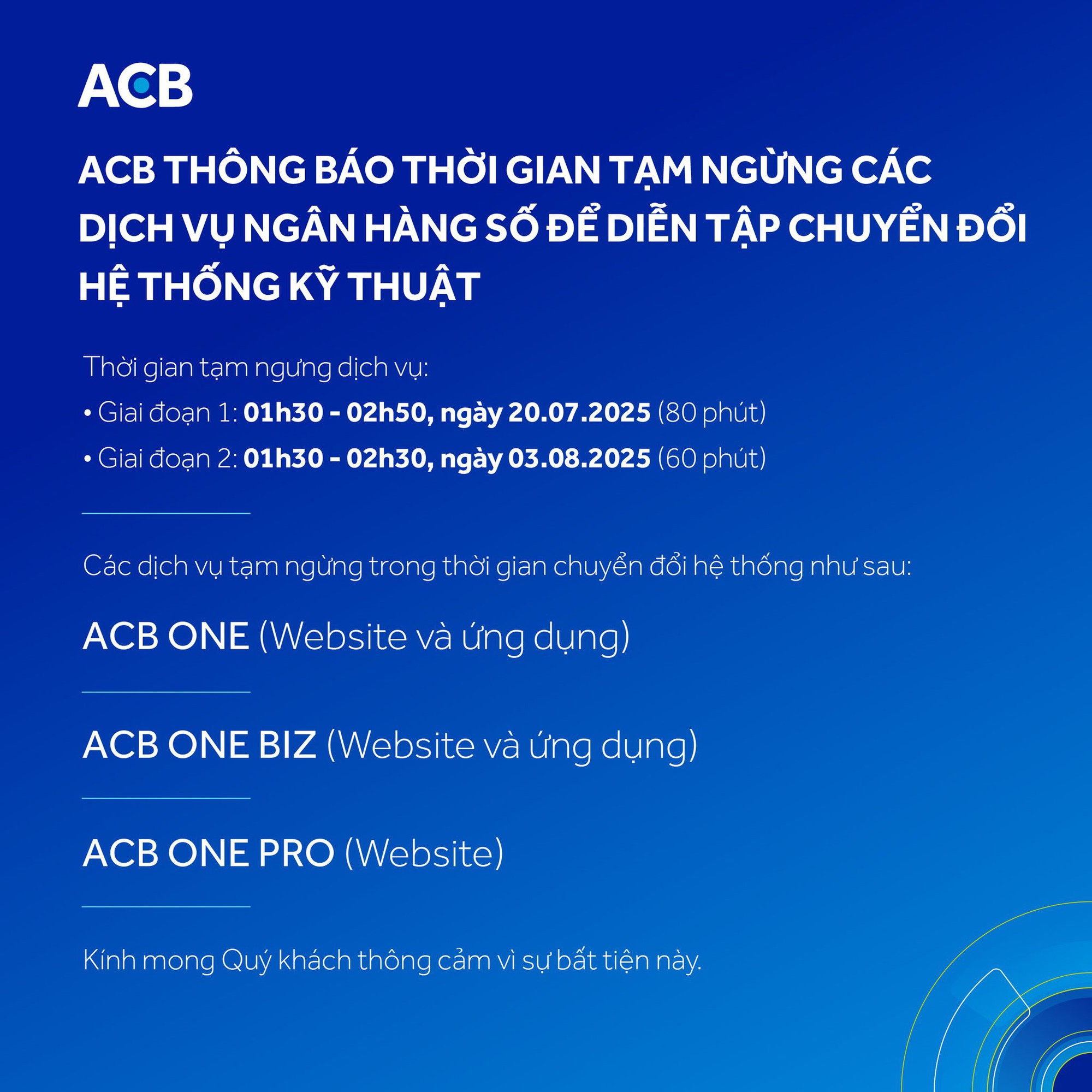 Tin NÓNG cho tài khoản những ai dùng ngân hàng ACB, Techcombank: Chú ý về khoảng thời gian này!- Ảnh 2.