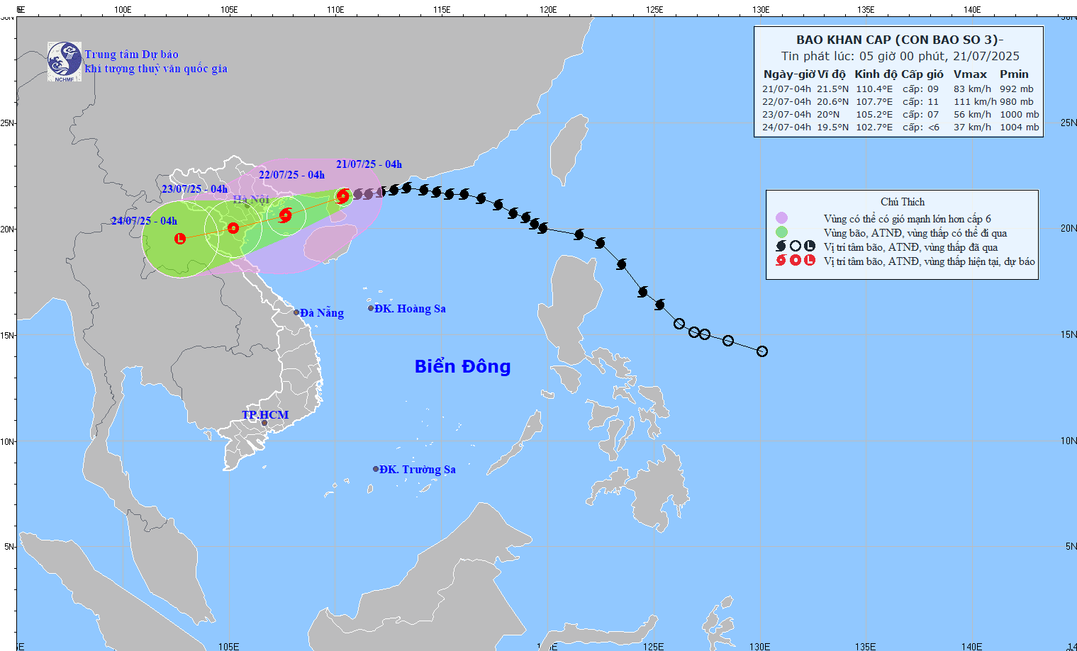 Tin bão mới nhất: Bão số 3 cách Quảng Ninh, Hải Phòng chỉ 222 km, Hà Nội sắp xảy ra dông lốc- Ảnh 1.