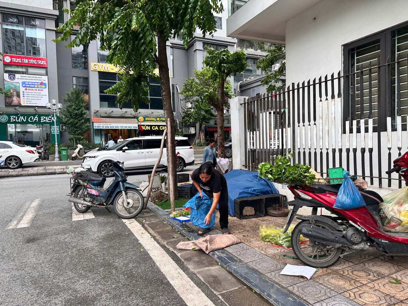 Người Hà Nội tất bật đi chợ, nhiều quầy hàng hết sớm ngày bão- Ảnh 2. Người Hà Nội tất bật đi chợ, nhiều quầy hàng hết sớm ngày bão- Ảnh 2.